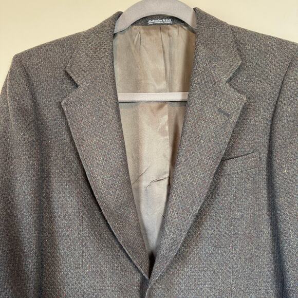 Vtg 70s Tweed Mens 38R 100% Wool Blazer Sport Coat USA Lined Heritage Preppy - Picture 2 of 16